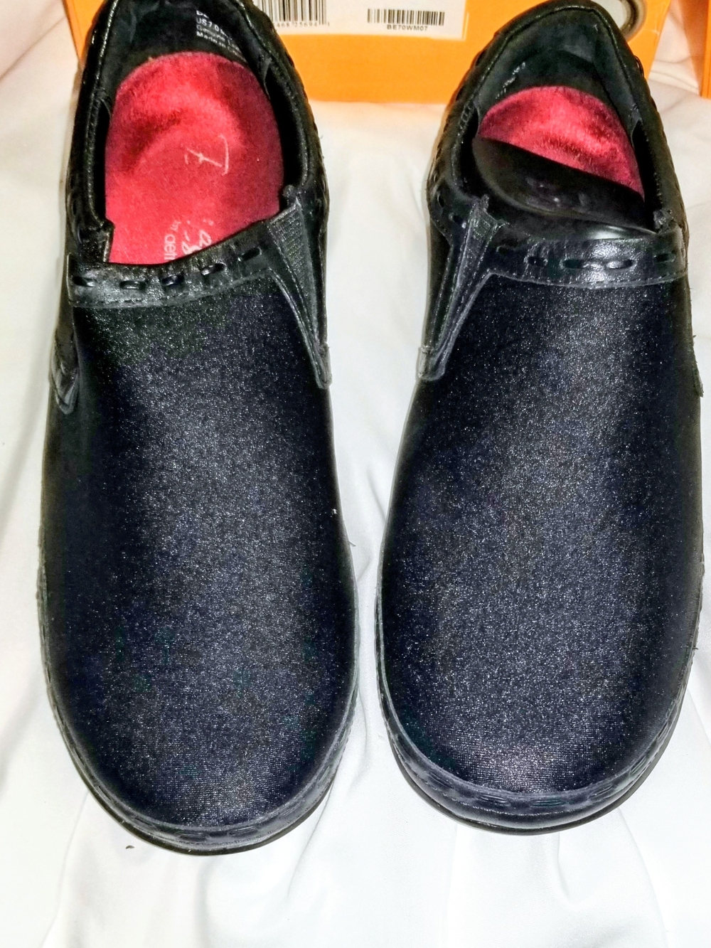 Aetrex Women's Black Ankle Booties with Red Insole